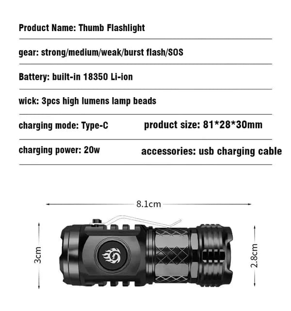 🚀German Three - Eyed Monster Mini Flash Super Power Flashlight🔦 - MARRIABEE