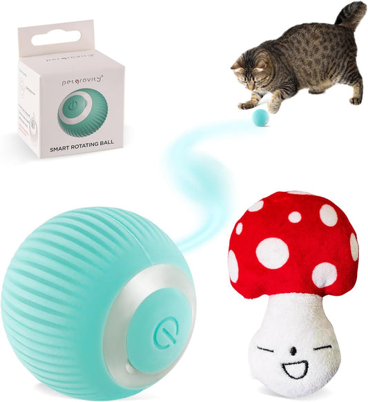 Interactive Cat Ball Toys,Self - Moving Automatic Rolling Ball for Indoor Cats and Dogs, USB Charging Pet Toy - MARRIABEE