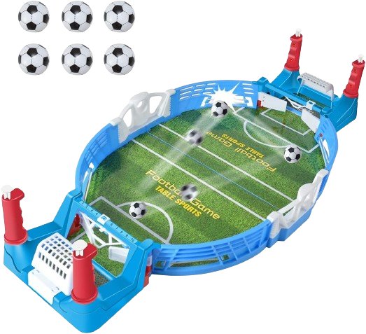 Mini Football Interactive Game, Foosball Desktop Sport Board Game for Adults Kids Family,Tabletop Football Soccer Pinball for Indoor Game Room - Includes wooden board tic tac toe game xo table Toy  - MARRIABEE