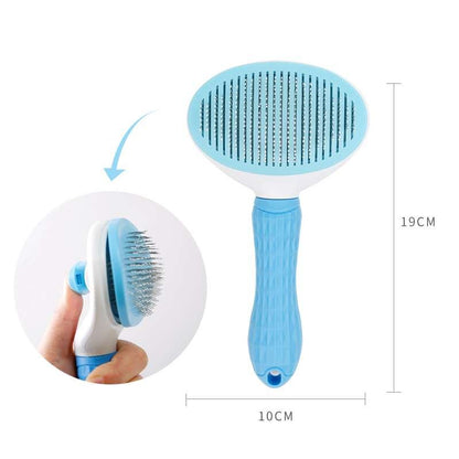 Self - Cleaning Slicker Brush for Cats and Dogs, Grooming Brush for Cats, Hair Brush for Cats, Comb for Cats (Blue) - MARRIABEE